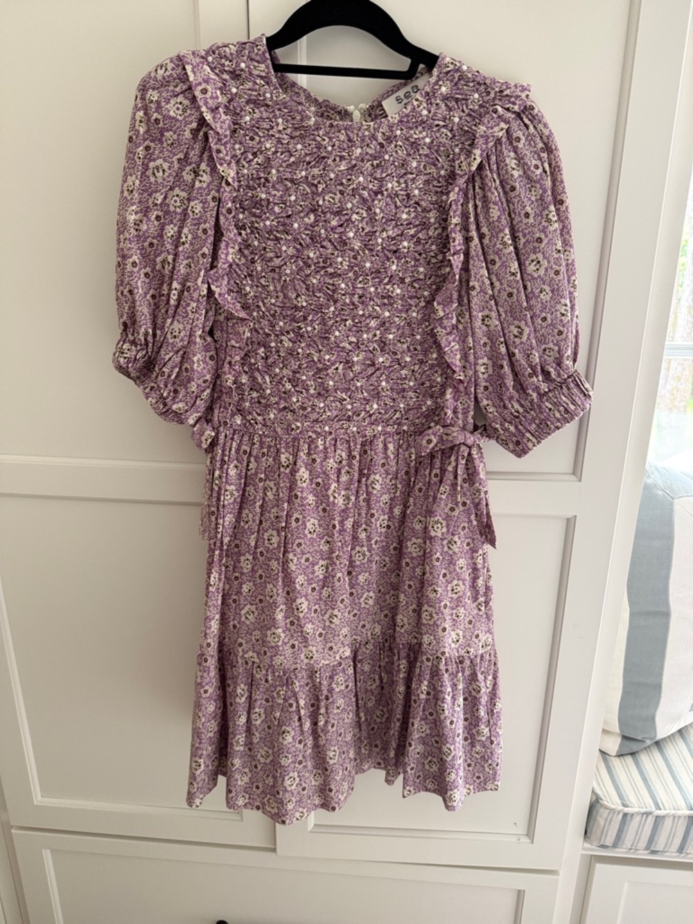 Sea New York Lavender Floral Smocked Dress
